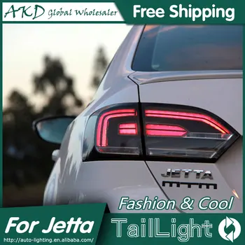 AKD Auto Styling pre VW Jetta MK6 zadné Svetlá Severnej Amerike Dizajn Jetta LED zadné Svetlo, Zadné Lampy DRL+Brzdové+Park+Signál