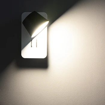 Led vnútorné steny lampa 5W 7W spálňa nočné čítanie nástenné svietidlá schodisko nástenné svietidlo s vypínačom Čierna biela Nodirc moderné nástenné sconce