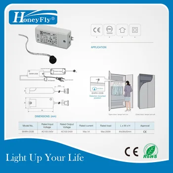 HoneyFly 2ks Patentovaný Infračervený Senzor Prepínač 250W 100-240V (Max. 70w Pre LED Žiarovky) IR Senzor Zapnutie/vypnutie zapnutie Svetla