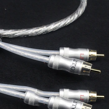 Hifi strieborné pozlátené duálny filter krúžok horúčka zvukového signálu, kábla Line konektor RCA Audio Kábel