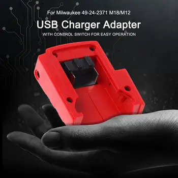 USB Nabíjačku Adaptér S Prepínačom Na Milwaukee 49-24-2371 M18 M12 Li-ion Batéria sieťový Zdroj