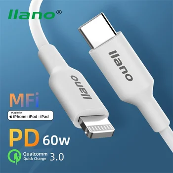 LLANO Pfi USB C Lightning Kábel pre iPhone12 X XS XR PD60W Rýchle Nabíjanie Údaje USB PD Kábla Nabíjanie Kábel pre Macbook Pro