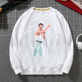 Freddie Mercury Kráľovná Kapela Art Rock Lumbálna Hoodies Mikina Tlač Trend Pánske Oblečenie Hip-Hop Muž Crewneck Hoodies Mužov
