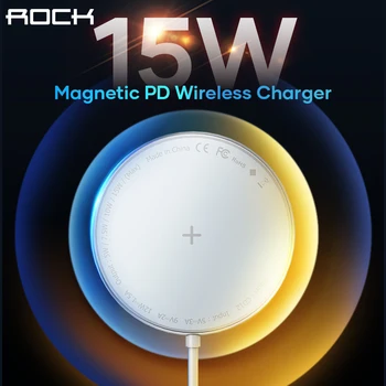 ROCK 15W Magnetické Bezdrôtová Nabíjačka pre iPhone 12 11 Pro Xs Max Mini PD Rýchle Nabíjanie Qi Bezdrôtovú Nabíjačku Pad pre Airpods Xiao