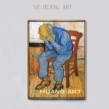 Na Večnosť Gate (Sorrowing Starý Muž) Vincent Van Gogh - Reprodukcia olejomaľby na Plátne Wall Art, Pripravený na Zavesenie