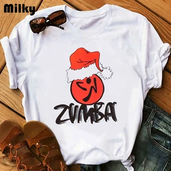 Zumba fitness tričko ženy tanec milenca Vianočné T shirt hip hop plus veľkosť tričko letné topy graphic tee tričko ženy