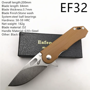 Odbavenie, Najlepšiu cenu Eafengrow kvality D2 čepeľ G10 rukoväť skladací Nôž Fliper otvoriť outdoor camping nôž vreckové EDC nôž