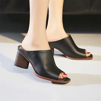 FEDONAS Lete Ženy Originálne Kožené Sandále Kvalitné Pohodlné Kožené Vysoké Podpätky Priedušná Sandále Lady Topánky Žena