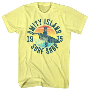ÚRADNÝ Čeľuste Amity Ostrov Surfovať Shop Roku 1975 Skus pánske T-Shirt Shark Tričko Bavlna Homme Plus Veľkosť Tee Tričko