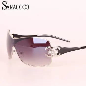 SARACOCO Vintage Gradient slnečné Okuliare Ženy S obalom Módny Dizajnér Značky Zlatý Rám Nadmerné Slnečné Okuliare Oculos Femininos