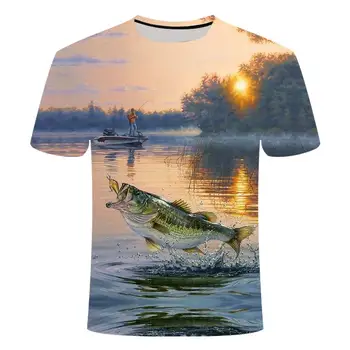 2020 nové rybárske tričko štýl bežné Digitálne ryby 3D Tlač t-shirt Muži Ženy Letné tričko Krátky Rukáv O-krku Topy&Tees xs-6xl