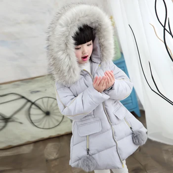 2020 Children 's Bavlnená Bunda ruské Dievčatá Teplá Zimná Bunda s Kapucňou Hrubé Bavlnené Dlhé kórejské Deti 's Oblečením 5-15Y