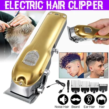 Profesionálny Zastrihávač Chĺpkov Nabíjateľná Elektrické Hair Clipper Mužov Bezdrôtový Účes Nastaviteľné Keramická Čepeľ