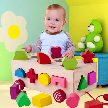 16 Otvory Dieťa Kognitívne Zodpovedajúce Stavebným Dreva Vzdelávacie Mš Vzdelávacie Hračka Inteligencie Box Tvar Triedič