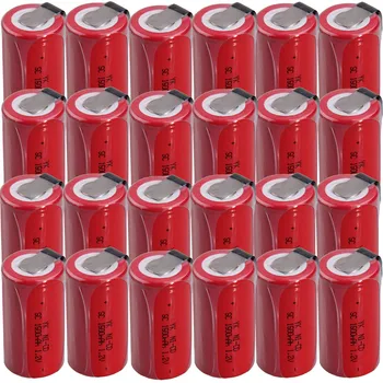 24 kusov SC batérie 1500mah 1.2 v subc nicd batérie náhodné farby