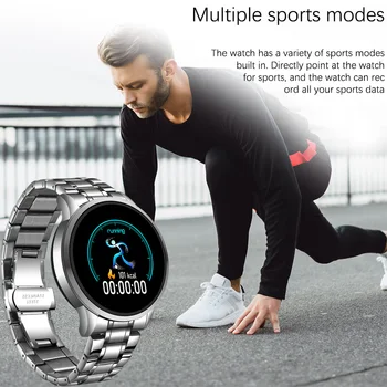 LIGE Nový Oceľový Smart Hodinky Mužov Nepremokavé sport Pre iPhone Srdcovej frekvencie, krvného tlaku Informácií volajte smartwatch Fitness tracker