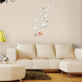 Nové obmedzený predaj izba motýľ 3d nálepky Akryl Veľké diy stenu krištáľové zrkadlo troch-dimenzionální