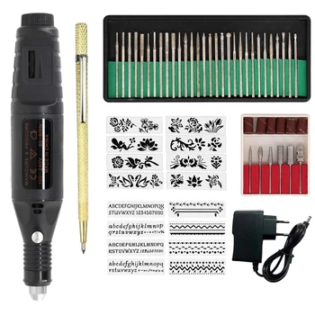 Elektrické Micro-Rytie Pen Mini Diy Rytie Tool Kit Kovové Sklo Keramické Plastu Dreva Šperky so Zošívačkou Etcher 30 Bitové a