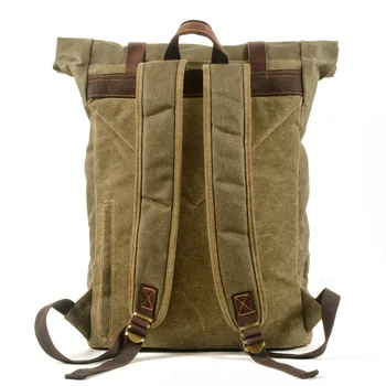 Retro veľká-kapacita batoh krátky výlet vonkajšie horolezectvo bag roll top otvorenie plátno podnikanie cestovný batoh