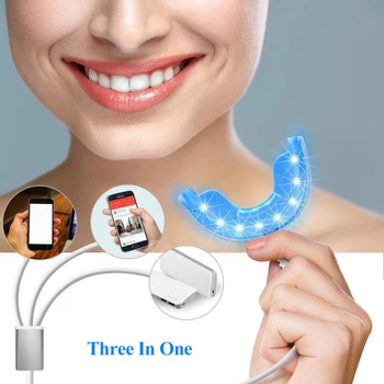 Veľkoobchod Prenosné Zubov Zubné Zubov Zariadenie Zuby 4 USB Nabíjanie 16 Led Modré Svetlá Zubov Nástroj Vysokej Kvality