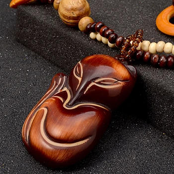 Vintage etnické zvyklosti dlho vyhlásenie náhrdelník pre Ženy ryby prívesok vyrobený z ebenu dreva reťazca korálky golier maxi náhrdelník