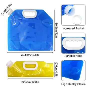 Skladacie Vody Kontajner 5 litrov BPA Free Plast Prenosné Skladacie Vody Taška pre Outdoor Camping Piknik na GRILOVANIE