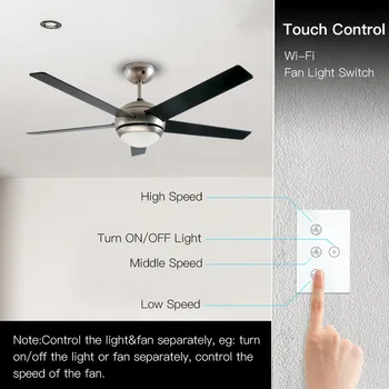 WiFi Smart Stropný Ventilátor Svetlo Lampy vypínač Inteligentný Život/Tuya APP Remote Rôzne Rýchlosti Ovládanie Práce s Alexa Echo Domovská stránka Google