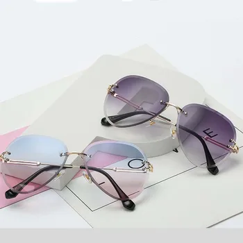 2020 Nový Dizajn Značky Vintage bez obrúčok Pilot, slnečné Okuliare Ženy Muži Retro Rezanie Objektív Gradient Slnečné Okuliare pre Ženy UV400