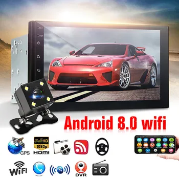 7inch autorádia 2Din Android 8.0 1+16 G Multimediálny Prehrávač, GPS, WIFI, Bluetooth Prehrávač s Zadná Kamera pre Toyota pre Volkswagen