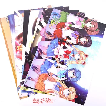 Anime Sailor Moon Hračky Plagáty Zahrnuté 8 Rôznych Obrázkov 8pcs/Veľa videohry Plagát Veľkosti 42x29 CM