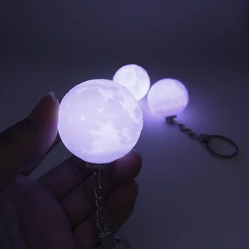 3D Tlač Mesiac Lampa Keychain Colorfuls Zmeniť Futbal, Led Svetlo Svietiť, Prenosné Visí Nočné Svetlo Spálňa Decor Kreatívne Darčeky