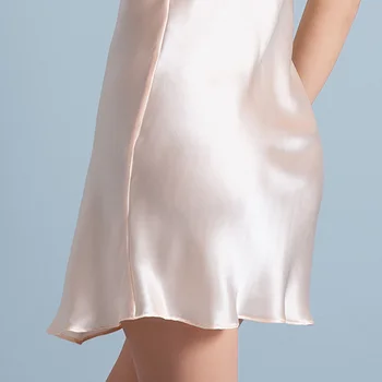 Reálne Hodváb Sleepshirts Ženy Bez Rukávov Nightgown 2021 Hodvábny Župan Sleepwear Bedgown Dámy Čistého Hodvábu Nosenie Vo Voľnom Čase Nightdress