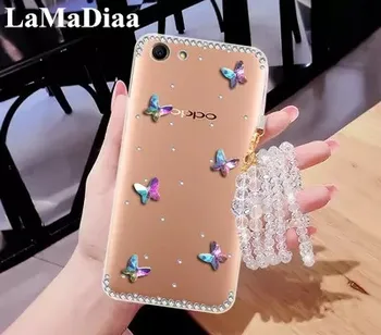 Luxusné Bling Motýľ Diamantový Lesk Drahokamu Telefón puzdro Pre Samsung S10 S9 S8 Plus S20 Note9 8 10 Transparentné mäkké Pokrytie