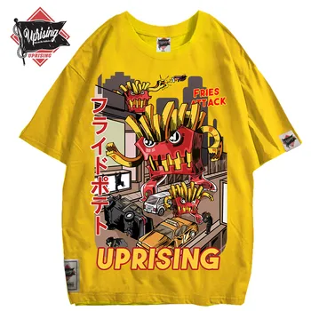 Hranolky útok, povstanie, protiútok pánske krátke rukávy T-shirt na originálne módne značky hip hop, punk osobnosti titan