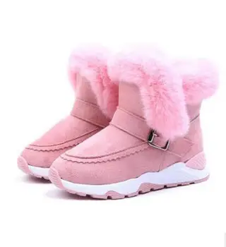 2019 Deti sneh topánky dievčatá králik kožušiny topánky dieťa bavlna obuv pre deti topánky veľkosť 26-36