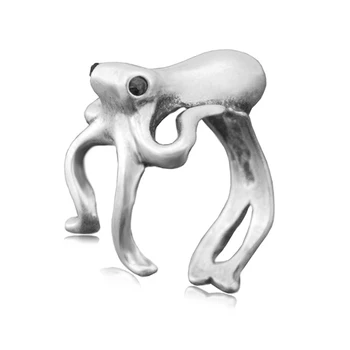 Módne Šperky 3 Farby Vintage Boho Octopus Zábal Krúžok Hippie Mosadzné Koleno Zvierat Anel Masculino Láska Prstene Pre Mužov, Ženy 2017