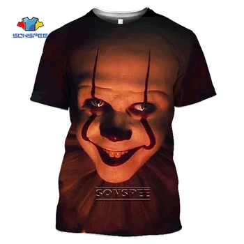 SONSPEE Horor Joker Klaun Cosplay T-Shirt 3D Tlač Zábavné Punk Harajuku Štýl T-Shirts Muži Ženy Krátky Rukáv Topy Tee Tričko
