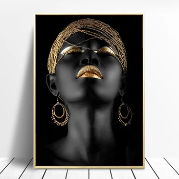 Moderné Umelecké Plátno na Maľovanie Afriky Čierna Žena Plagáty a Vytlačí Škandinávskych Cuadros Wall Art Obrázky pre Miestnosti Dekorácie