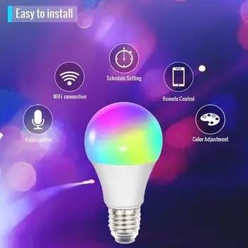 E27 85-265V Smart LED WiFi Žiarovky, RGB Magic Lampy, Bluetooth, WiFi Pripojenie Kompatibilného Alexa Asistent Google